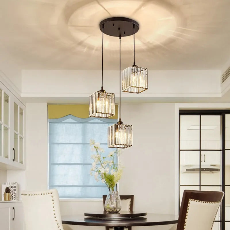 Modern K9 Crystal Pendant Light Led Ceiling Lamp Living Dining Room Nordic Chandelier Aisle Decor Balcony Corridor Fixture Lumi