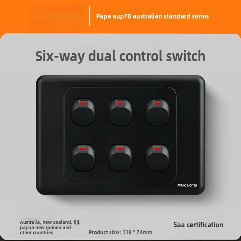 118 Type Australian Standard Socket Switch Combination Single Opening Multi Hole Socket Panel Multi Opening Multi Hole 10a/15a