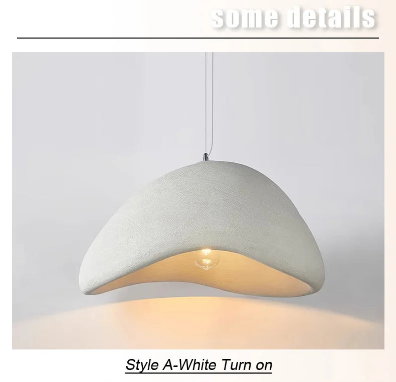 Nordic Wabi Sabi E27 Pendant Lights Dining Room Bedroom Chandelier Lustre Bar Suspend Lamp Home Decor Loft Hanging Light Fixture