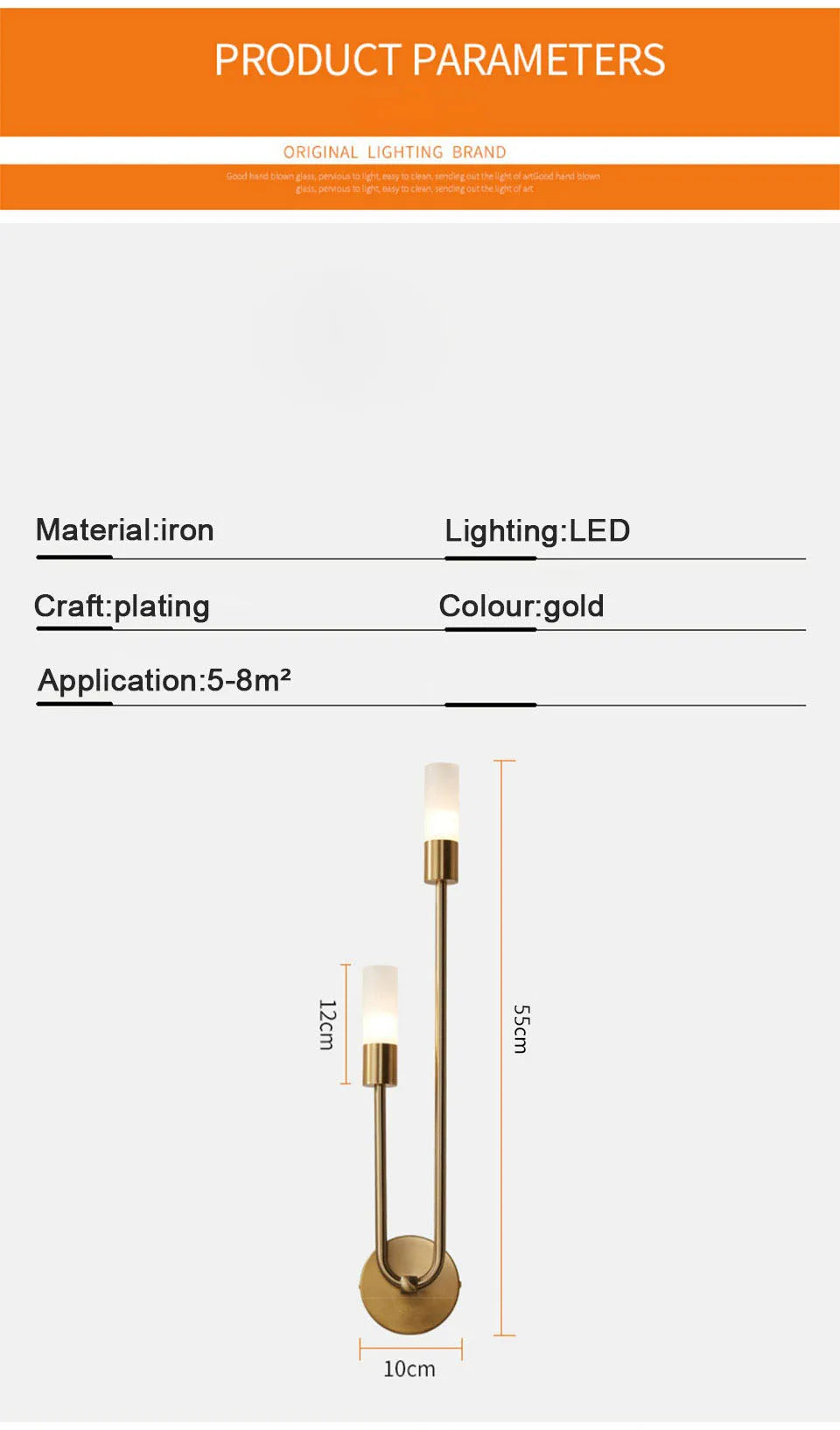 Modern Wall Lamps Indoor Wall Sconces G9 Gold Black Light Fixture Minimalist Candle Lighting for Bedroom Stairway Balcony Decora
