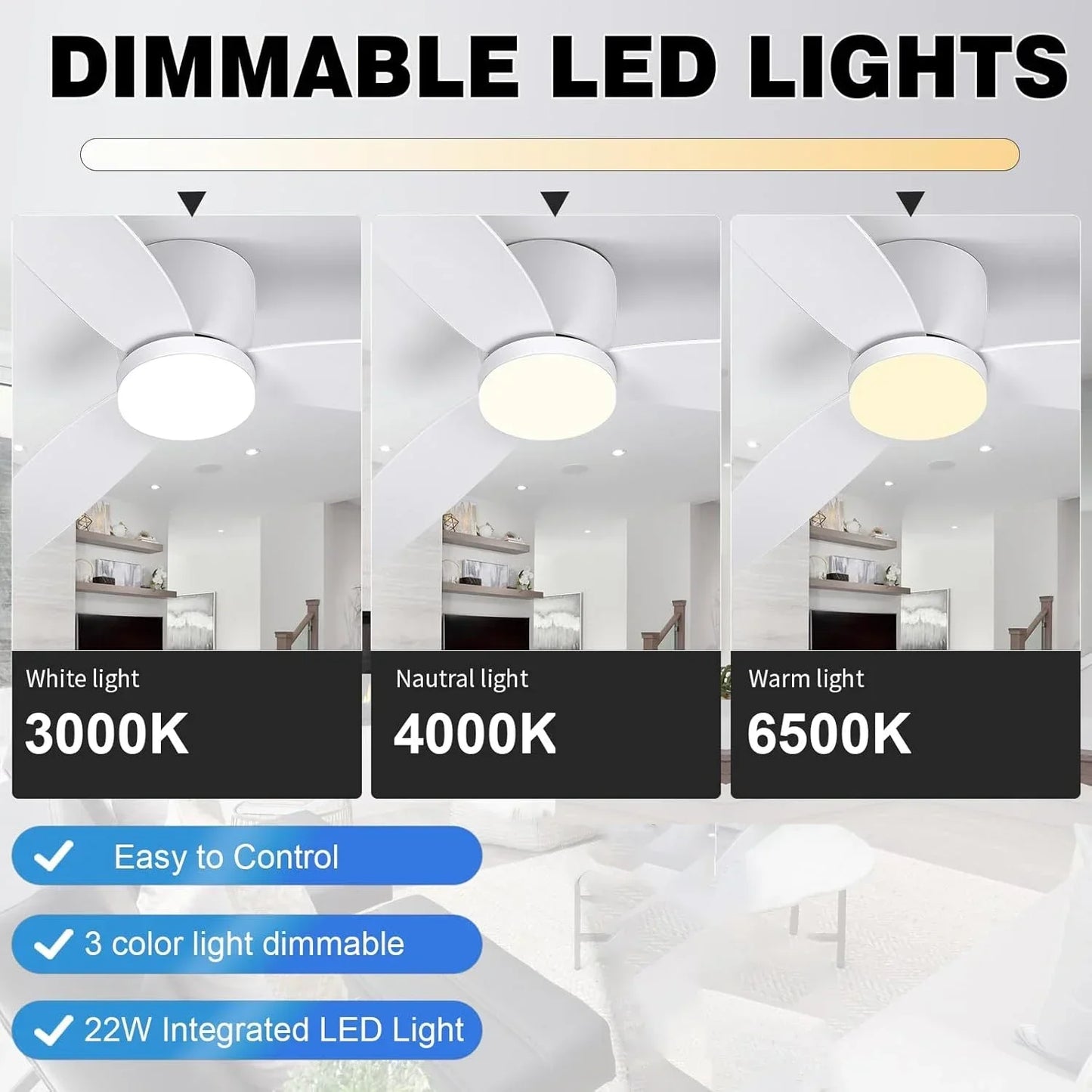 Modern LED Ceiling Fan Lights with Remote Control Ceiling Decoration Lights, Energy-saving Lights with Fans in Bedrooms and Home