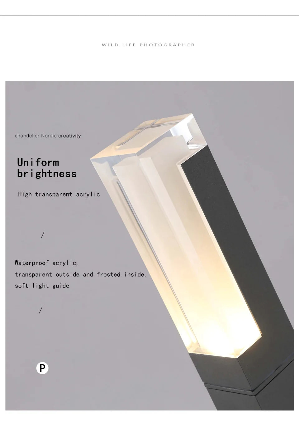 Outdoor iP65 waterproof lawn light LED 10W aluminum acrylic light, park square garden courtyard landscape light AC85-265V