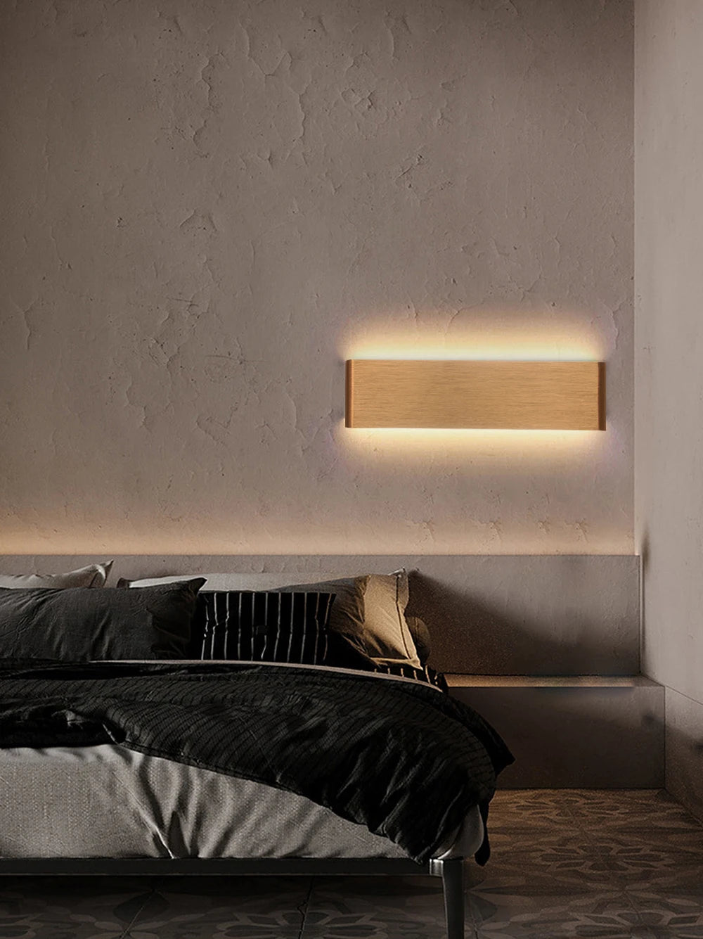 Modern Indoor Wall Lamps Simple Strip Lamp Bedroom Living Room Wall Lights Gold/coffee color Aluminum Wall Lamp Lighting Fixture