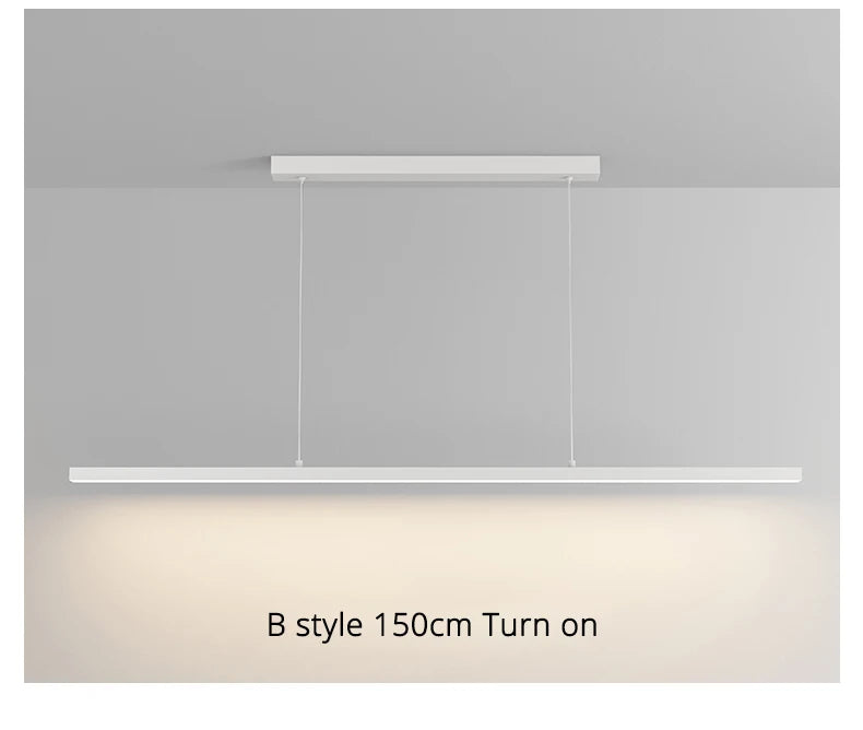 Minimalist One-word Restaurant Pendant Lights Designer Style Modern Dining Room Table Lamps Office Long Bar Table Chandelier
