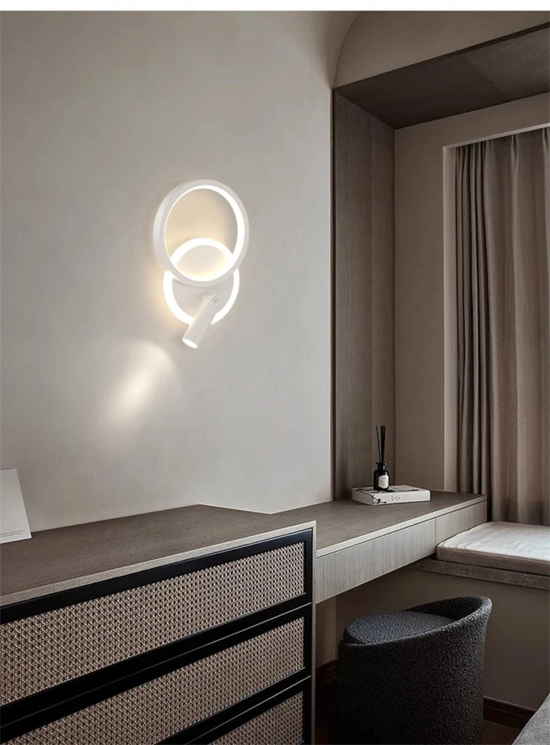 Bedside Lamp Modern Simple Creative Living Room Background Wall Stairwell Wall Lamp Nordic Network Red Corridor Wall Light