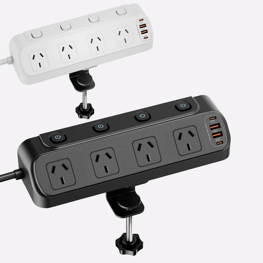 2500W Australia Au Ac Plug Multitap Independent Switch Power Strip 2m Extension Cord Outlets with 3 Usb-A 3 Usb-C Charging Ports
