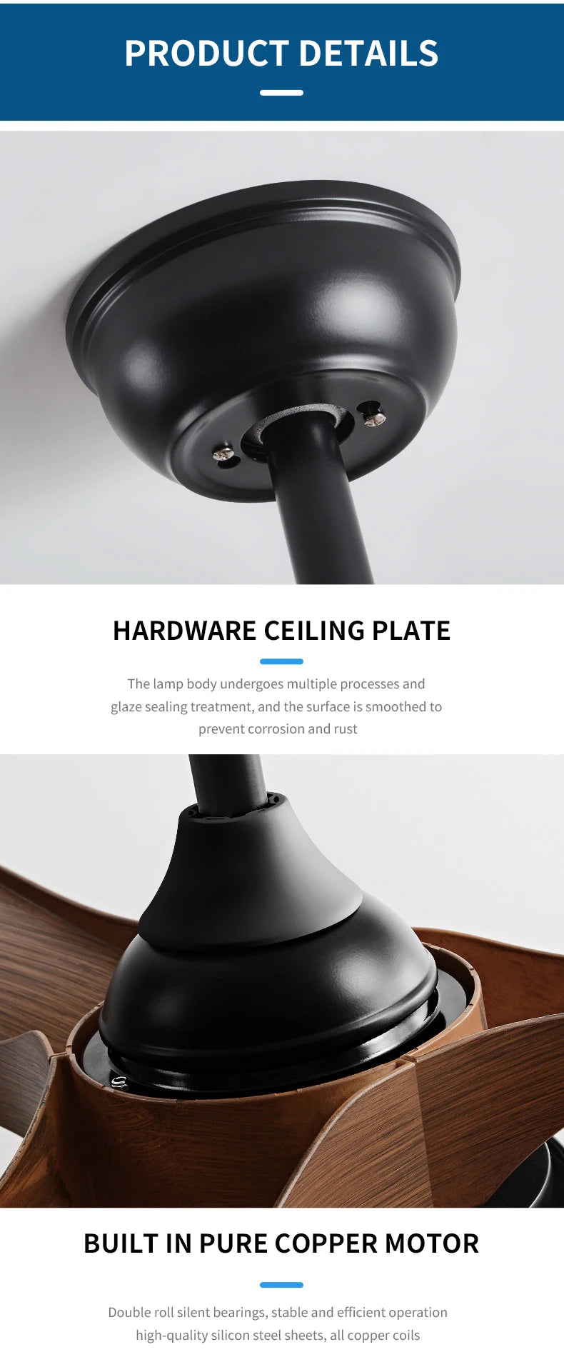 Low Floor Modern Ceiling Fans No Light 42Inches DC Motor Reversible Blades Remote Control Led Fans Lamp With Lights