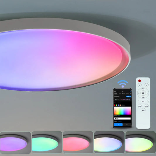Smart TUYA Ceiling Light RGB Dimming APP Remote Control Bluetooth LED Light Home Interior Decoration Colour 32W 45W 47W AC 220V