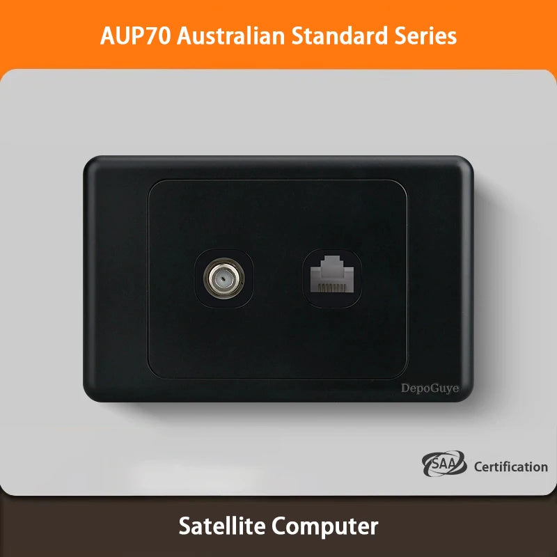 Black Australian Standard USB C Wall Dual Socket with 1/2/3Gang Switch,AU Plug Adapter Mobile Phone Charging Power 10A Outlet