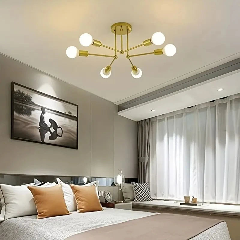 Modern Led Spider Ceiling Lighting Industrial Iron Black/Golden Nordic Minimalist Home Decoration Living Room Dining Room Ceilin