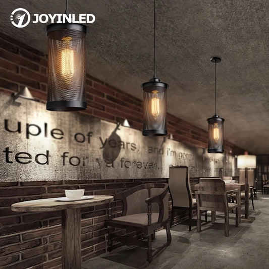 American Industrial Style Chandelier Decoration,Loft Vintage Creative Bar Wire Mesh Light Home Decor Pendant Light