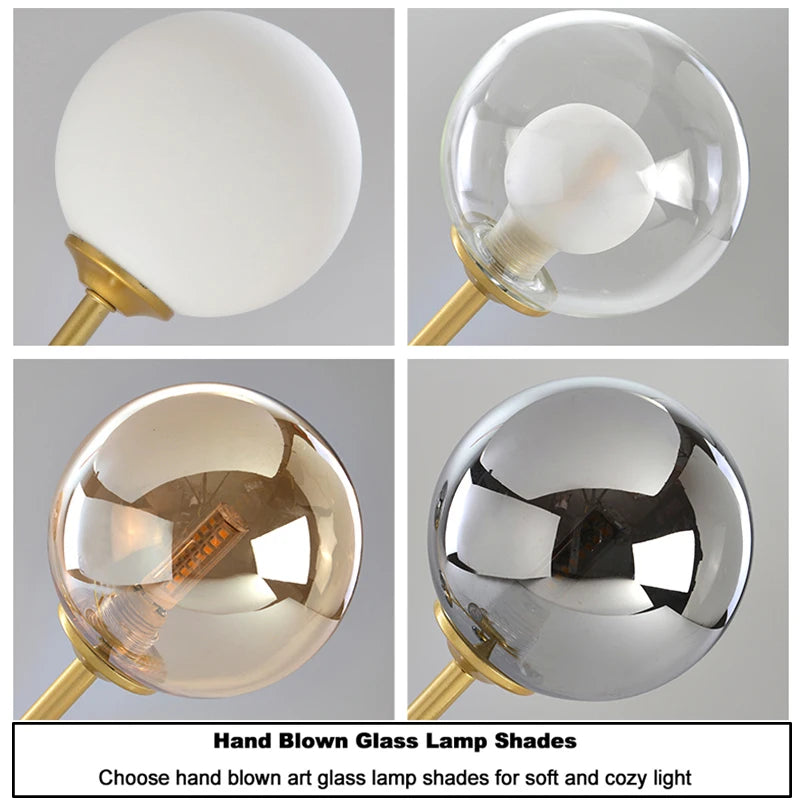 Modern Glass Pendant Lights Black Gold For Living Room Kitchen Restaurant Hotel Bar Front Desk Decor Hanging Lighting Fixture