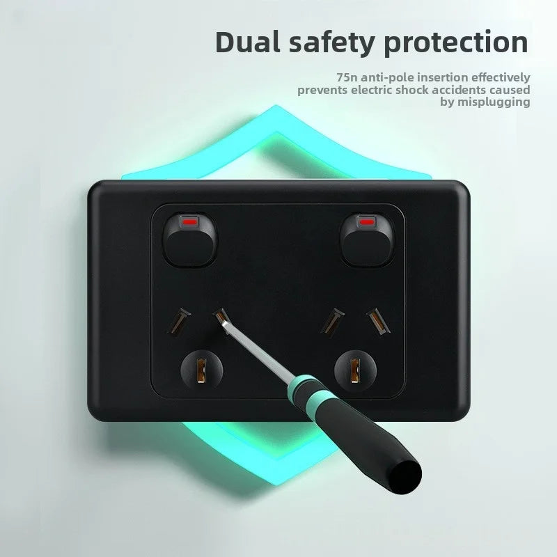 118 Type Australian Standard Socket Switch Combination Single Opening Multi Hole Socket Panel Multi Opening Multi Hole 10a/15a