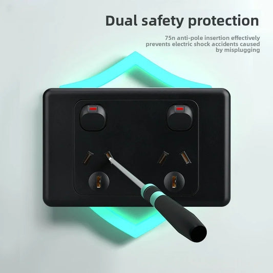 118 Type Australian Standard Socket Switch Combination Single Opening Multi Hole Socket Panel Multi Opening Multi Hole 10a/15a