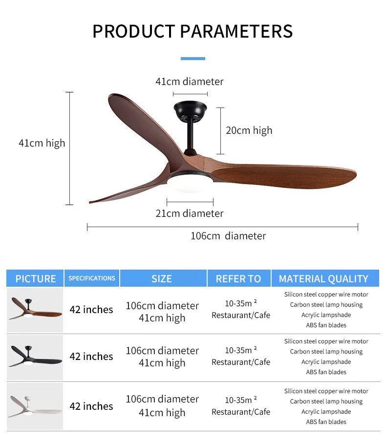 Low Floor Modern Ceiling Fans No Light 42Inches DC Motor Reversible Blades Remote Control Led Fans Lamp With Lights