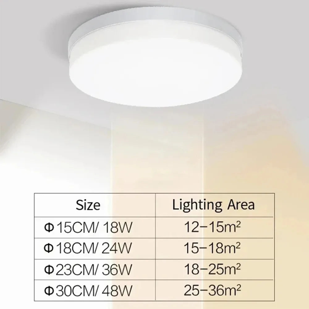 Modern round LED ceiling light neutral white cool white warm white 48W 36W 24W 18W bedroom corridor toilet lighting