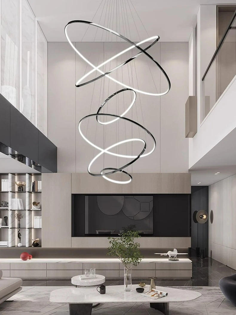 Modern home decor led lights pendant light lamps forstaircase Chandeliers for living room hanging light indoor lighting