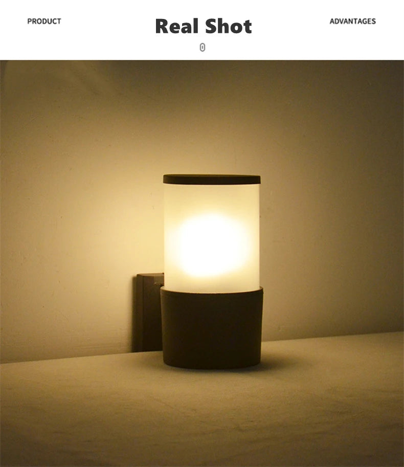 E27 LED Outdoor Wall Lamp Sensor Up Down Glass Aluminum Waterproof Garden Light Corridor Street Exterior Wall Sconce 110V 220V