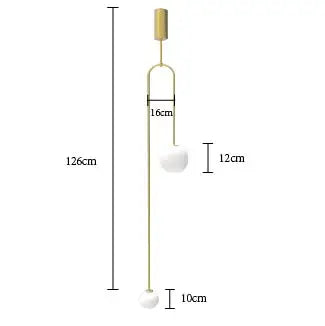Nordic bedroom bedside restaurant pendant lamp bar simple living room background wall led creative glass ball brass lamp