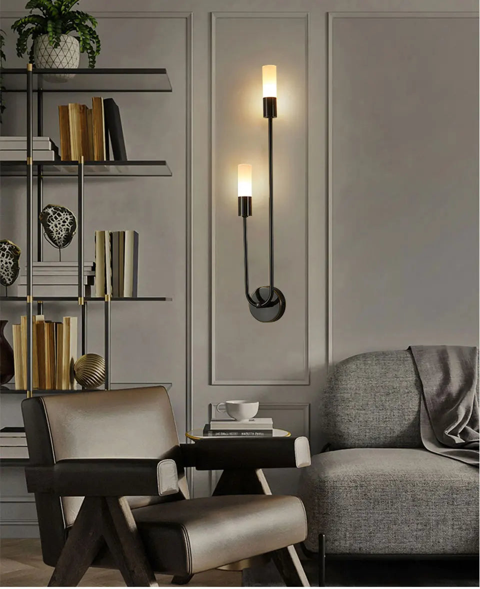 Modern Wall Lamps Indoor Wall Sconces G9 Gold Black Light Fixture Minimalist Candle Lighting for Bedroom Stairway Balcony Decora