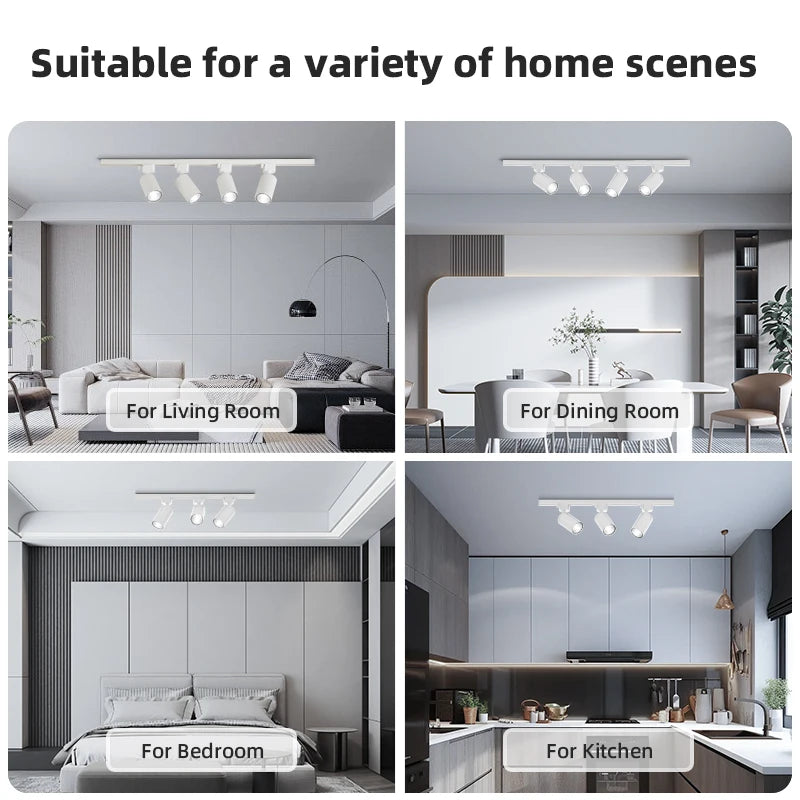Full Set Track Light Led Ceiling Rail Lights Replaceable GU10 Light Source Spotlight for Living Room Bedroom Led Spot Track Lamp