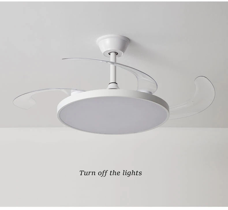 Electric Fan Chandelier Led Ceiling Lamp Room Decoration Dining Table Living Home Silent Bedroom Circulator Fan Light Fixture