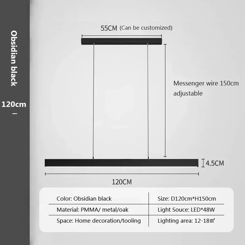 Modern LED Pendant Light For Living Dining Room Restaurant Office Long Simple Chandelier Home Deco Lighting Fixture Hanging Lamp