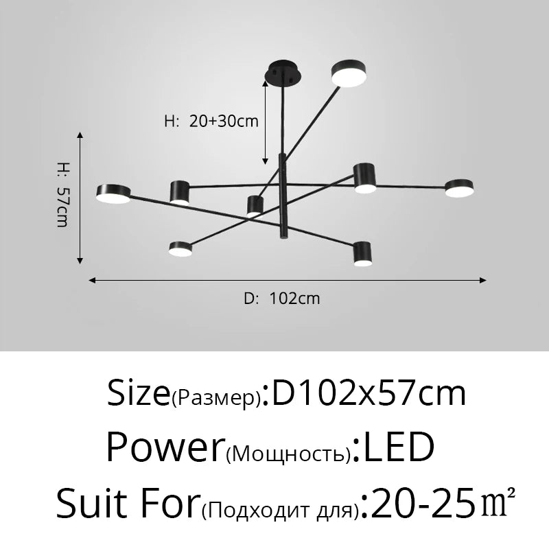 New Modern LED Chandelier Lights Bedroom Living Dining Room Gold Black Indoor Fixture Lighting Lamps Apply To AC90-260V