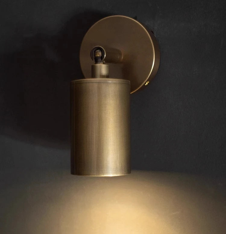 Vintage All-copper GU10 LED Wall Lamp Rotatable Bedroom Bedside Light Retro Indoor Adjustable Angle Brass Mini Reading Spotlight