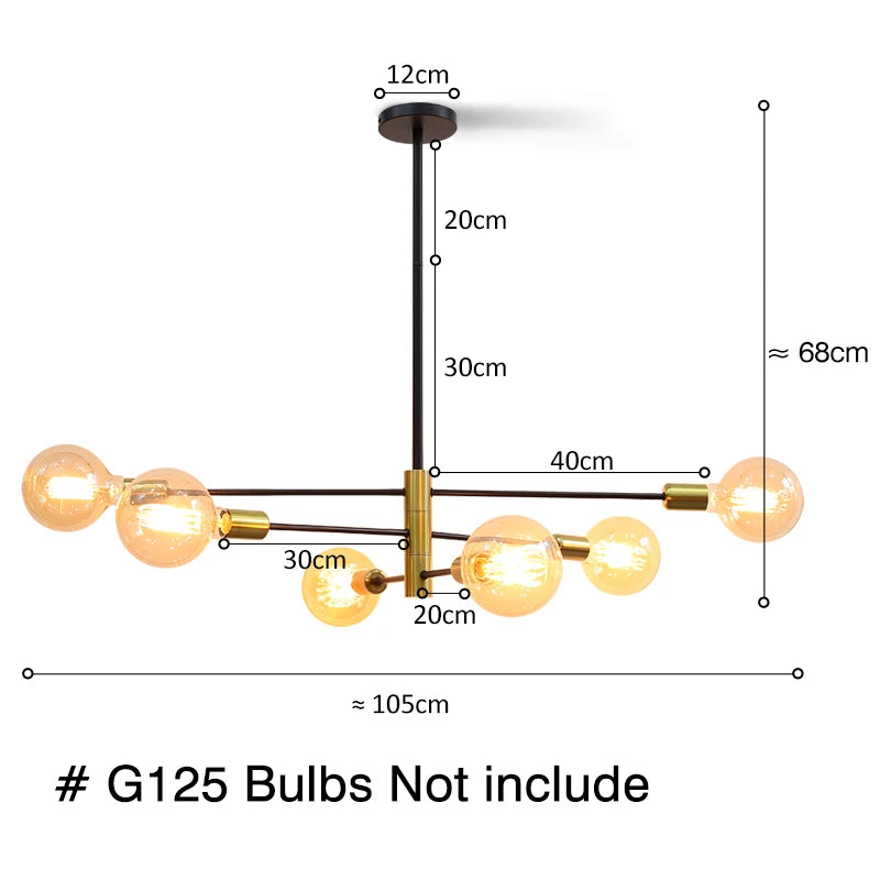 Nordic Modern Chandelier Hanging Lamps For Ceiling Home Decor Living Room Bedroom Pendant Indoor Fixtures E27 G95 G125 Milk Bulb