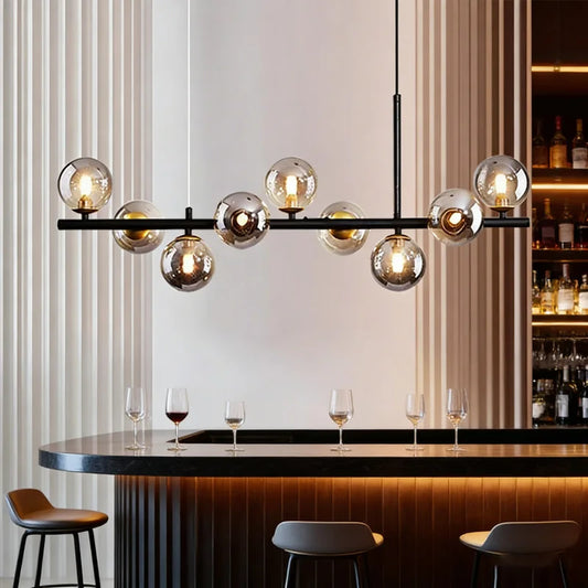 Modern Glass Pendant Lights Black Gold For Living Room Kitchen Restaurant Hotel Bar Front Desk Decor Hanging Lighting Fixture