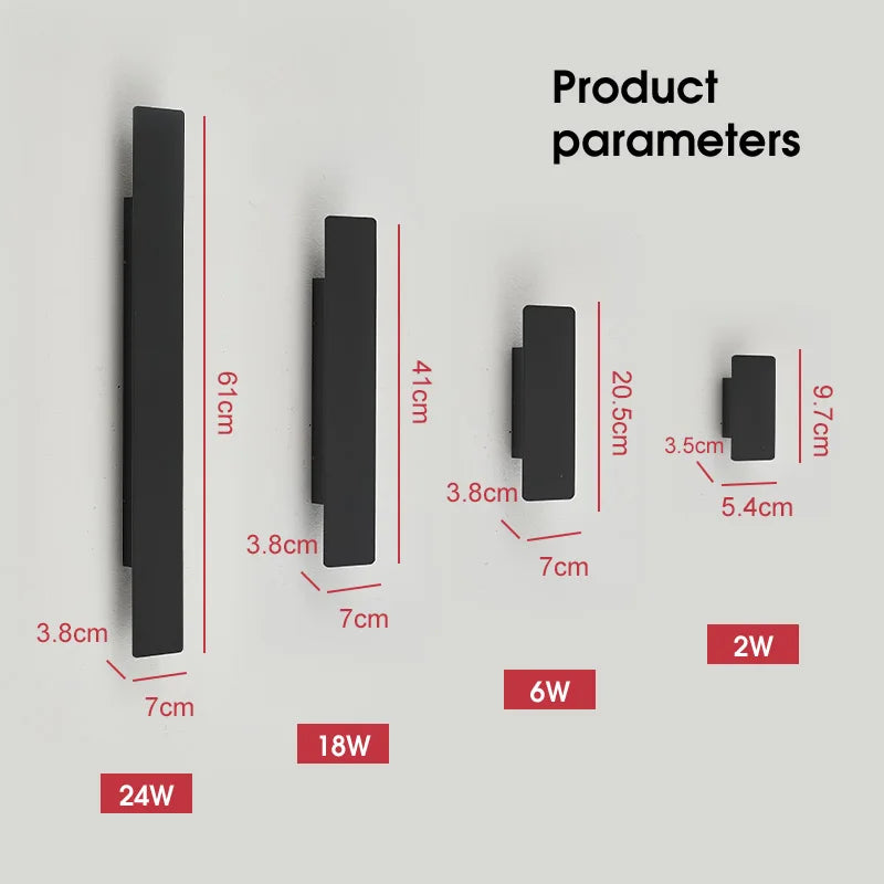 Outdoor Waterproof Wall Lamp Modern LED Lamp Black White Aluminum Up Lower Light Wall Lamps Waterproof IP65 110V 220V Fixtures