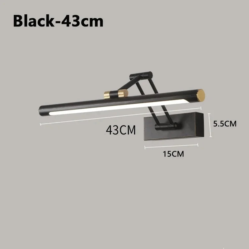 Mirror Front Light Bathroom Mirrors Cabinet Foldable Telescopic Adjustable Washbasin Shower Closet Strip LED Makeup Fill Light