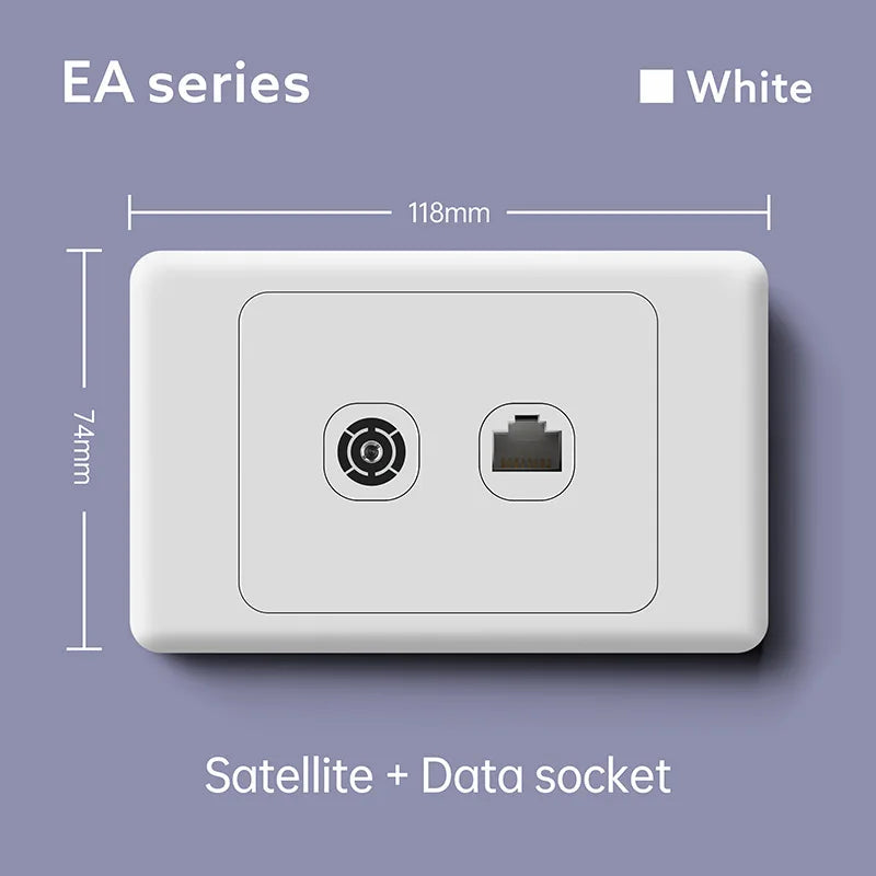 118 Type Australian Standard 1/2/3/4/5/6 Gang Six-hole 15A Wall Switch Socket USB Type-c Port Fast Charging Power Socket Panel