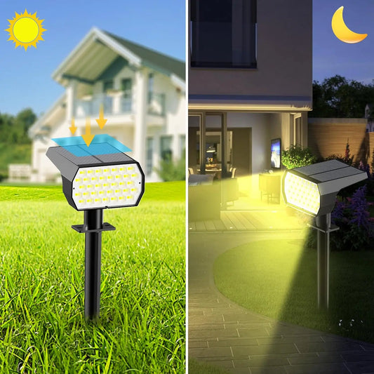 2/4/6 Pack 74 LED Solar Lawn Lights Outdoor, with Light Sensor, 3 Color Temperature Lamp, Decor for Garden Yard Solar Light