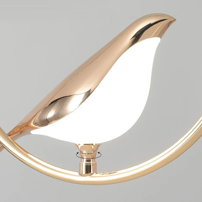 Luxury Home Decor Bird Pendant Light Alloy Plating Body Acrylic Lampshade Hanging Lamps LED Bar Dining Rotatable Bird Chandelier