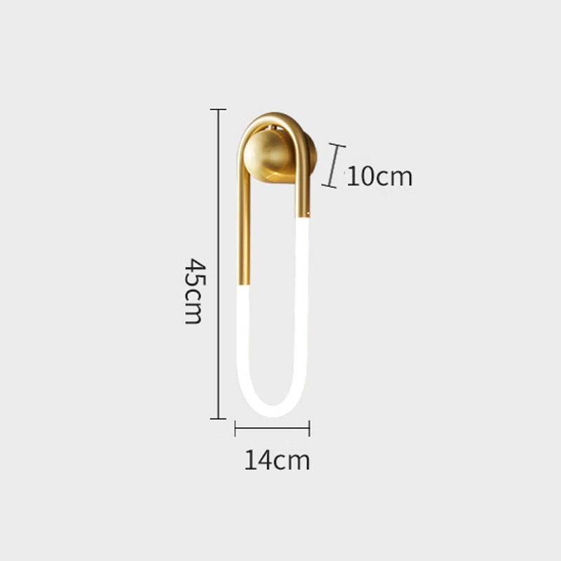 Minimalist U-shaped Wall lamp Modern designer Creative Study Living room Bedroom Background Wall light Bedhead