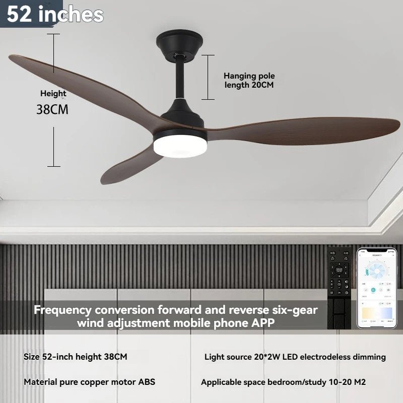 New bedroom ceiling fan light with integrated lamp and fan, study room ceiling fan light, flush mount fan light