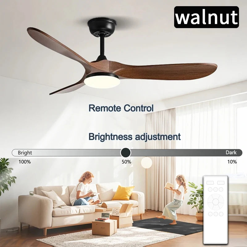 42/52 Inch Ceiling Light, 3 ABS Blade DC Brushless Motor Ceiling Fan, with 24W Light, Living Room Dining Room Indoor Fan Light