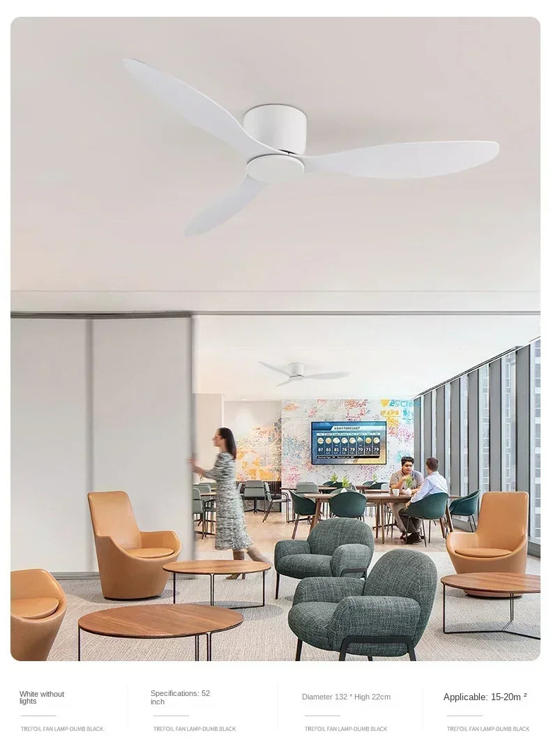 LED Ceiling Mounted Living Room Fan Light, Nordic Restaurant Decorative Ceiling Fan, Household Minimalist Electric Fan Light