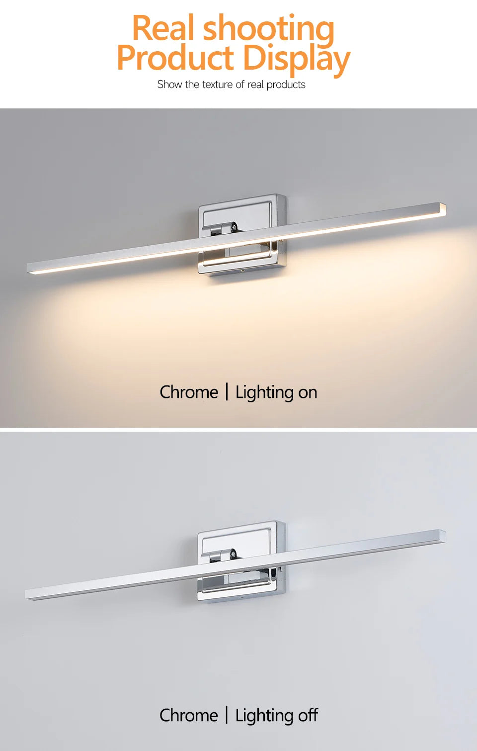 Modern Bathroom Vanity Light LED Dimmable 5CCT Bathroom Light Fixture 180° Rotatable for Over Mirror Bar Bathroom Restroom Decor