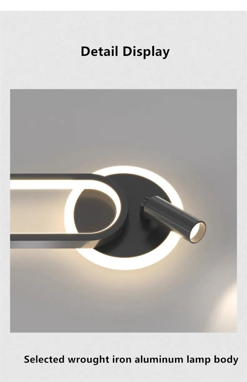 Bedside Lamp Modern Simple Creative Living Room Background Wall Stairwell Wall Lamp Nordic Network Red Corridor Wall Light