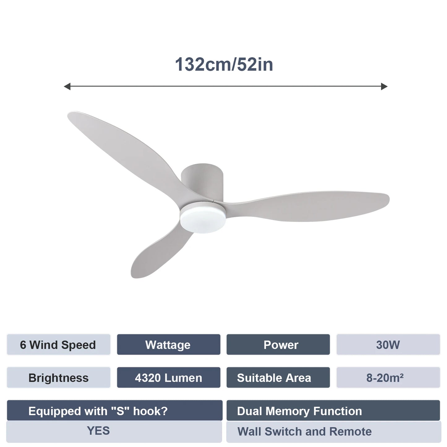 Modern Black White Low Floor DC Motor 30W Ceiling Fans With Remote Control Simple Ceiling Fan With Light Home Fan