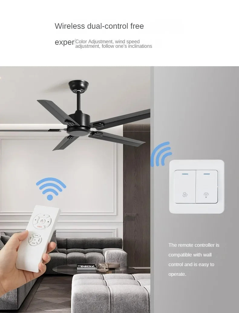 42/52 Inch New Type of Strong Wind Silent Industrial Retro Ceiling Fan, Dining Room Living Room Home Fan, No Photoelectric Fan