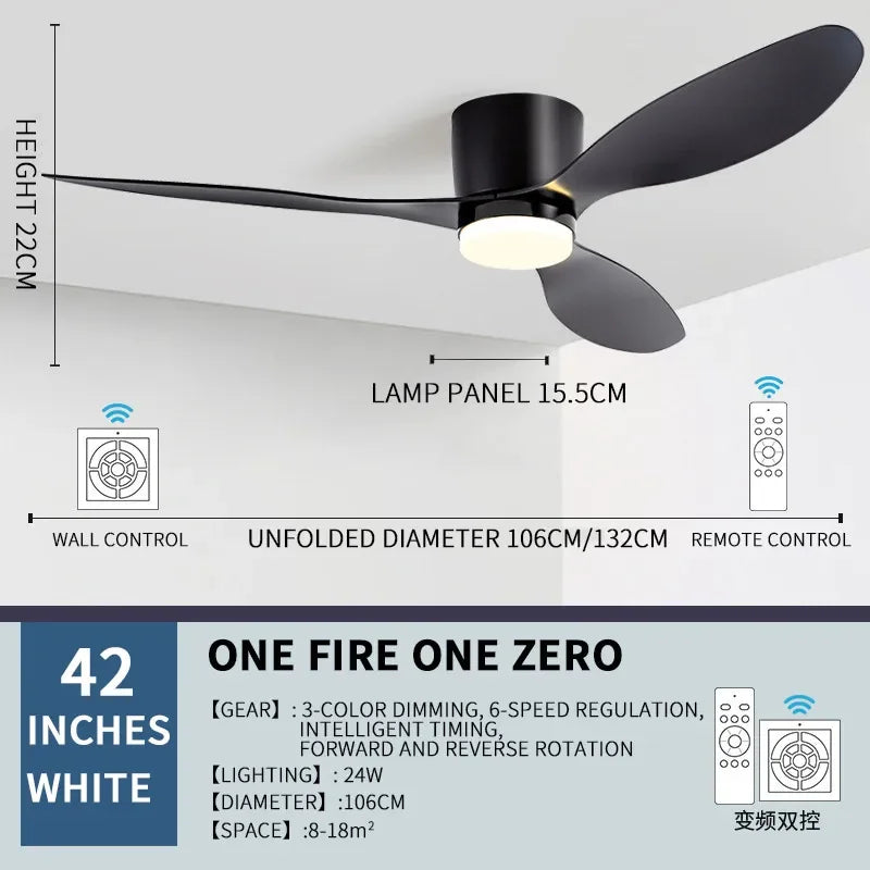 LED Lights, Modern Ceiling Fans, LED Lights, DC Motors, High Air Volume Remote Control, Kitchen, Bedroom, Dining Room, Terrace
