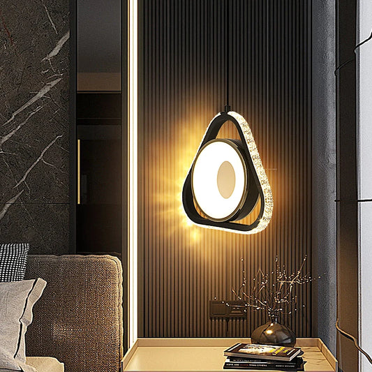 Modern Pendant Lamp Dining Room LED Crystal Design Gold Finish Minimalist Bedroom Bedside Lighting Chandelier for Home Decor