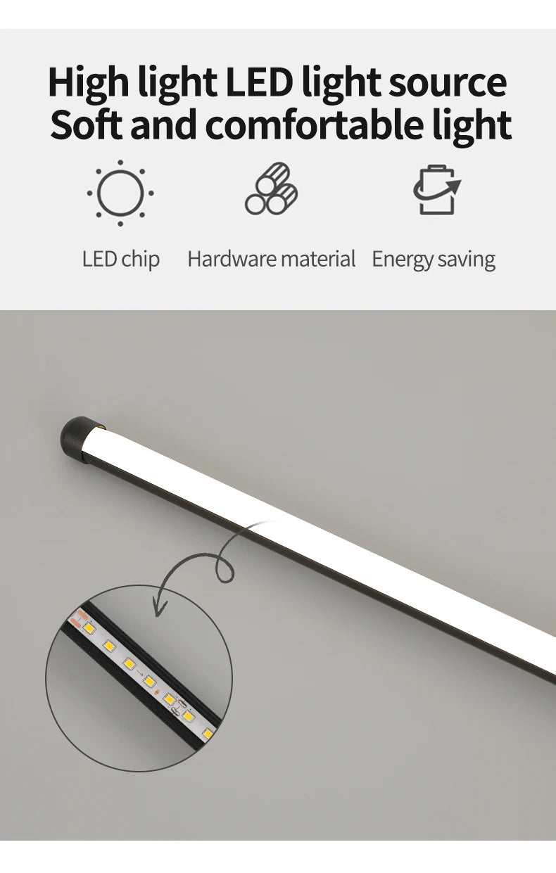 Wall Light Modern Long LED Light Black I-Shaped Wall Lamp Bedroom Living Room Corridor Interior Lighting Home Decor Lighting