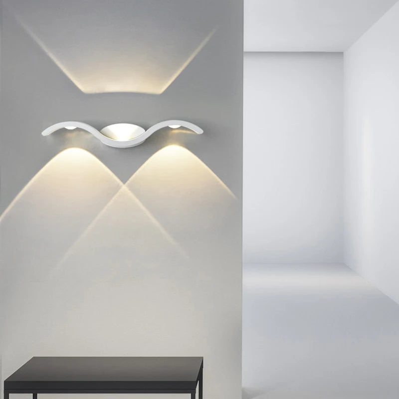 Nordic Style Outdoor Waterproof IP65 9W LED Wall Lamp White Black Wall Light For Corridor Aisle Porch Lamp Sconce