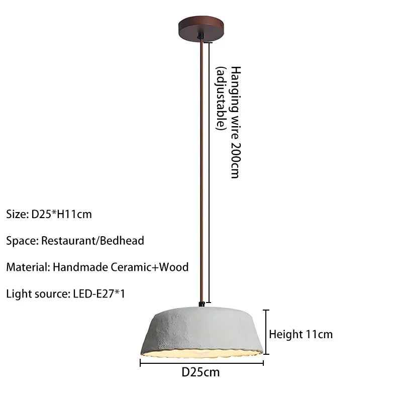 Classical Ceramic Pendant Light Coffee Shop Light Shop Lighting Tea Room Bar Table Lamp Retro LED Wooden Small Chandelier