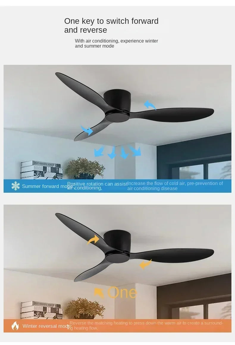 LED Ceiling Mounted Living Room Fan Light, Nordic Restaurant Decorative Ceiling Fan, Household Minimalist Electric Fan Light